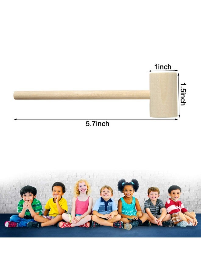 MGTECH 36 Pieces Mini Wooden Toy Hammers for Kids, Natural Wood Crab Seafood Mallets - Image 2