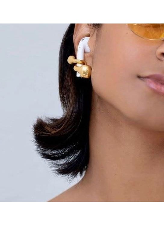 Ema Airpods Headphone Holder Earring, 24 Carat Gold Plated Souvenir  - Image 2