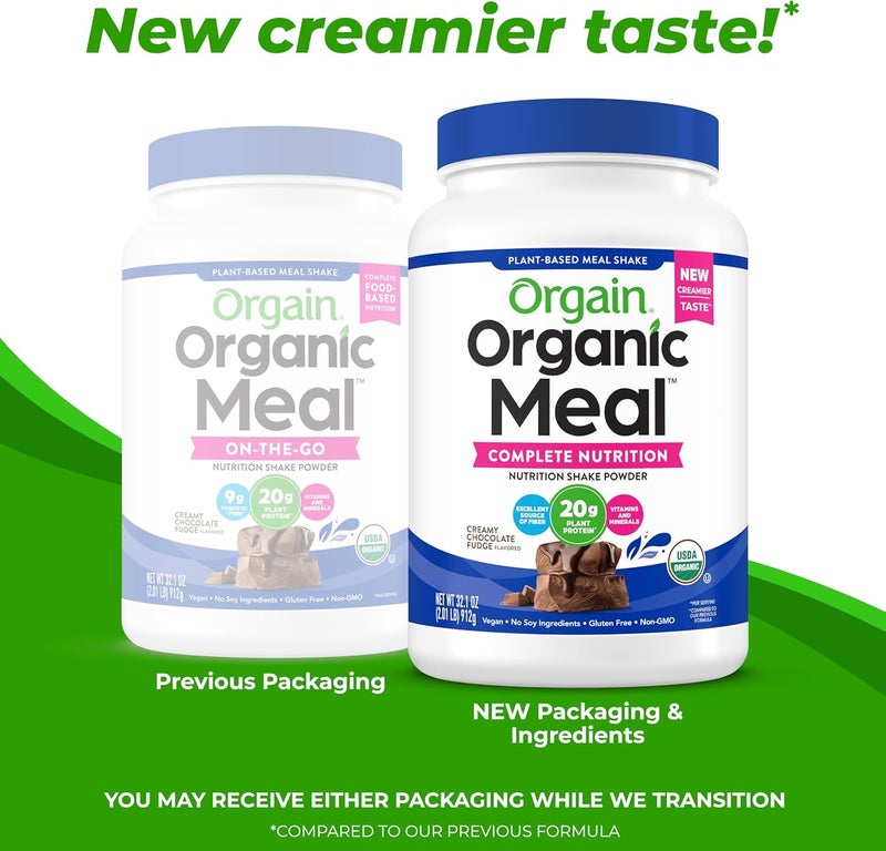 Orgain Organic Vegan Meal Replacement Protein Powder Creamy Chocolate Fudge  20g Plant Based Protein Gluten Free Dairy Free Lactose Free Soy Free No Sugar Added For Smoothies  Shakes  203lb - Image 3