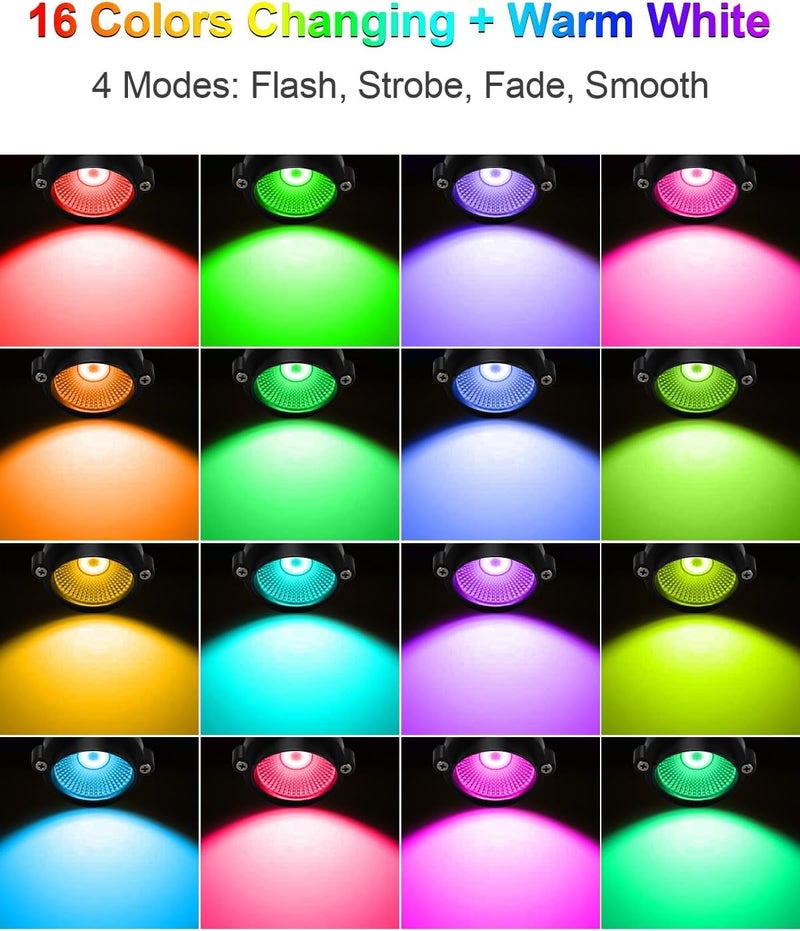 ZUCKEO 10W Low Voltage Landscape Lights LED Landscape Lighting with Connectors 12V Waterproof Outdoor Landscape Spotlights Floor Yard Lawn Best Garden Lights 1000LM Warm White (10Pack with Connector) - Image 2