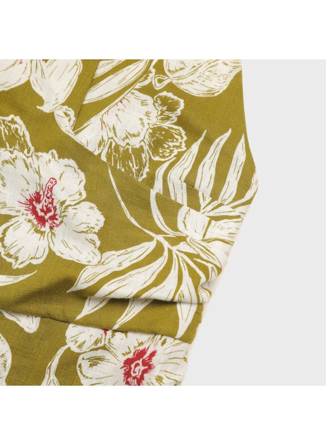 Zara Elegant Floral Print Long South Of France Holiday Style Halter Neck Cardigan Dress - Image 5