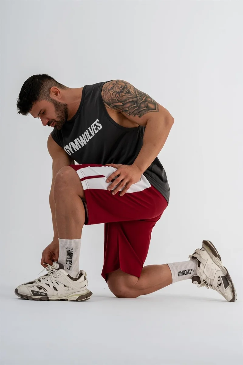 Gymwolves Men's Basketball Shorts | Burgundy | Sports Shorts |