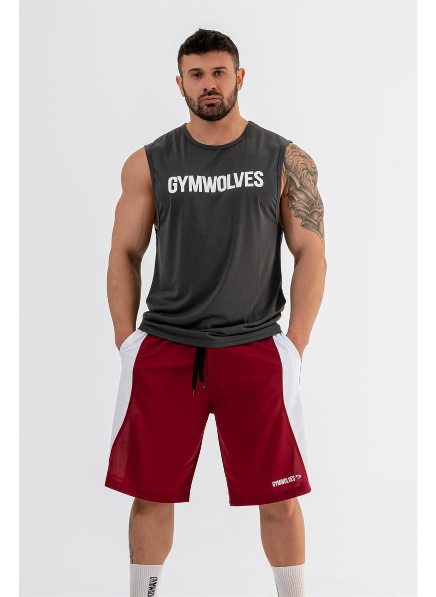 Gymwolves Men's Basketball Shorts | Burgundy | Sports Shorts |  - Image 2