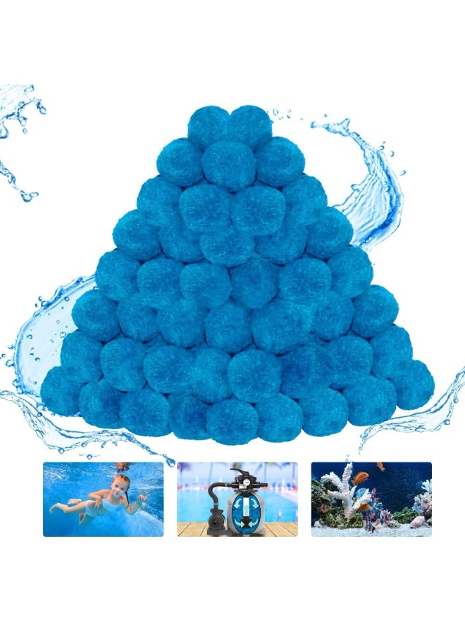 Pool Filter Balls, New Upgrade Efficient Swimming Pool Filter Sand Alternative, Reusable Blue Filter Media Balls, Replace Filter Sand, Lasts for Several Seasons(500G) - Image 1