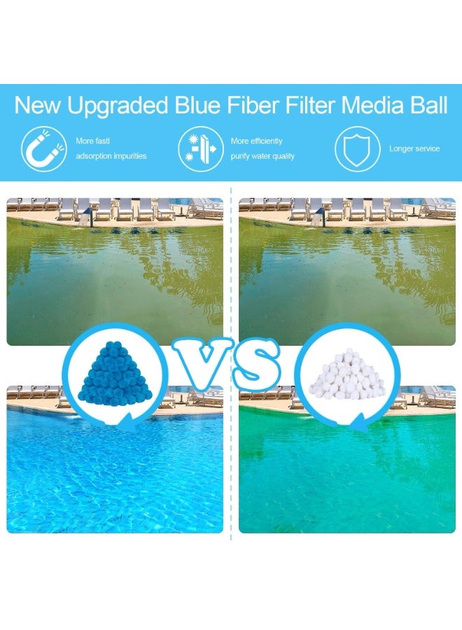 Pool Filter Balls, New Upgrade Efficient Swimming Pool Filter Sand Alternative, Reusable Blue Filter Media Balls, Replace Filter Sand, Lasts for Several Seasons(500G) - Image 3