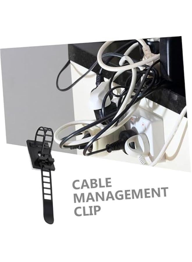 Loquat 25 Pcs Wire Organizer Adjustable Cable Ties Adhesive Cable Clip Wire Clips Cord Holder Desk Cable Clips Electric Cord Organizers Cord Holder Keeper Finishing Line Abs Electric Wire - Image 3