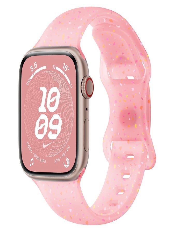 أساور رياضية لساعة Apple Watch Band 40 مم 41 مم 38 مم 44 مم 45 مم 46 مم 42 مم أساور iWatch للنساء والأطفال والرجال، حزام سيليكون بلاستيكي معاد تدويره لطيف لساعة Apple Watch Series 11 10 9 8 7 6 5 4 3 SE 3/2nd Ultra 49 مم - Image 1