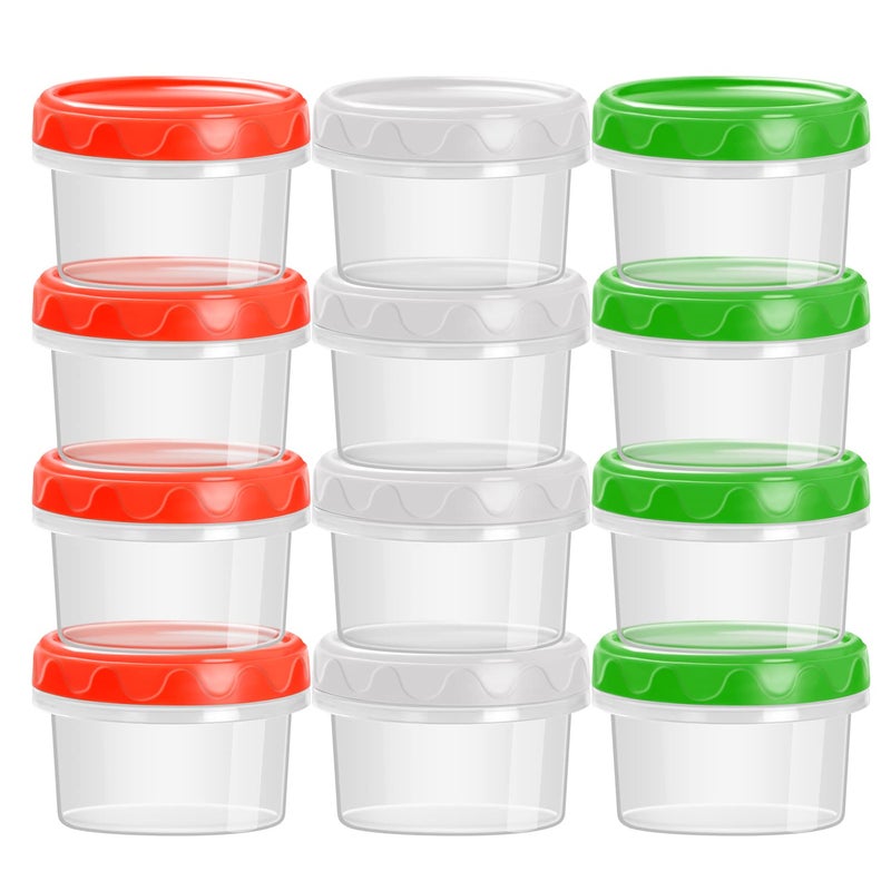 EONJOE 4oz Plastic Containers with Lids Reusable Dishwasher Freezer Safe Airtight12Pack