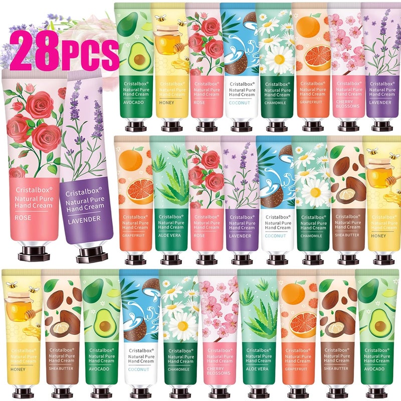 28 Pack Hand Cream Gifts Easter Basket Stuffers for Teen GirlsMothers Day Gifts Teacher Appreciation Gifts Nurse GiftsBridesmaid Gifts Birthday Gifts for Women Hand Lotion for Dry Cracked Hands