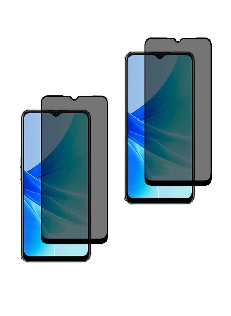 Super 2 Pieces Tempered Glass Screen Protector Anti-Spy Privacy  Designed For Oppo A57 4G Full Screen Coverage And Bubble Free - Image 1