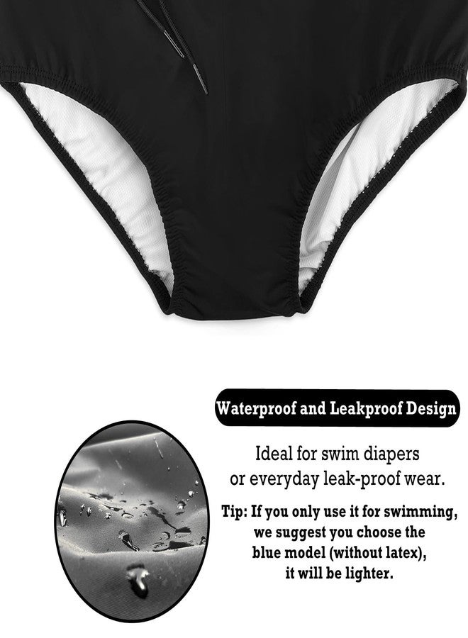 AQX Reusable Adult Swim Diapers Special Needs, Plastic Diaper Cover Leakproof, Swimmers Nappy Rubber Pant for Incontinence Protection Unisex (M, Black) - Image 5