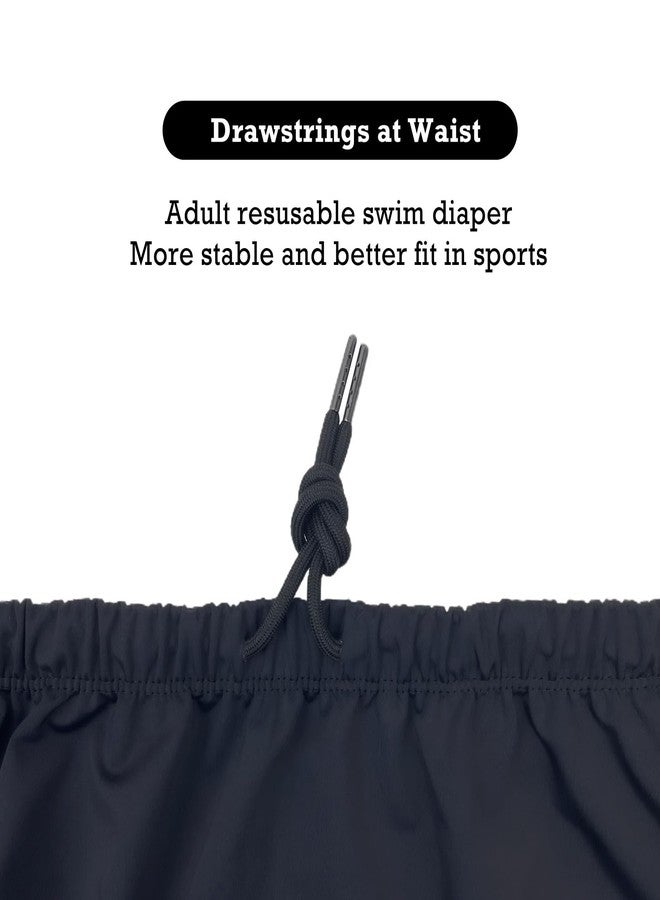 AQX Reusable Adult Swim Diapers Special Needs, Plastic Diaper Cover Leakproof, Swimmers Nappy Rubber Pant for Incontinence Protection Unisex (M, Black) - Image 4