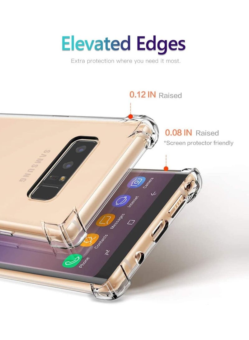 فيسوس Samsung Galaxy Note 8 Crystal Clear Case Case مقاوم للصدمة ضئيل مقاوم المقاوم المقاوم المقاوم للزاوية الناعمة TPU PC الغطاء الخلفي 6.3 بوصة - Image 2