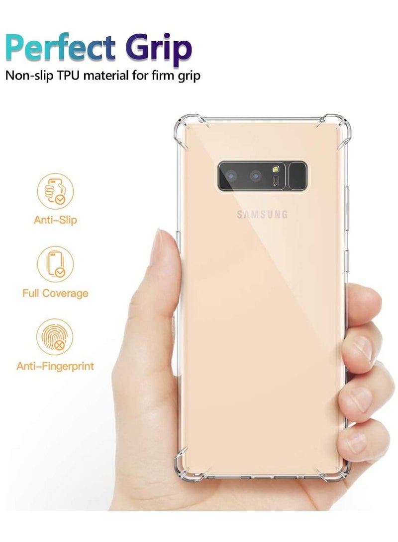 فيسوس Samsung Galaxy Note 8 Crystal Clear Case Case مقاوم للصدمة ضئيل مقاوم المقاوم المقاوم المقاوم للزاوية الناعمة TPU PC الغطاء الخلفي 6.3 بوصة - Image 3