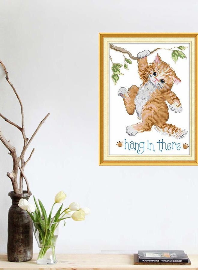 CROSSDECOR Cross Stitch Stamped Kits Quilt Pre-Printed Cross-Stitching Patterns for Beginner Kids Adults, Embroidery Crafts Needlepoint Starter Kits The Owl 9.5x13.4 inch D386-11CT- Stamped - Image 2