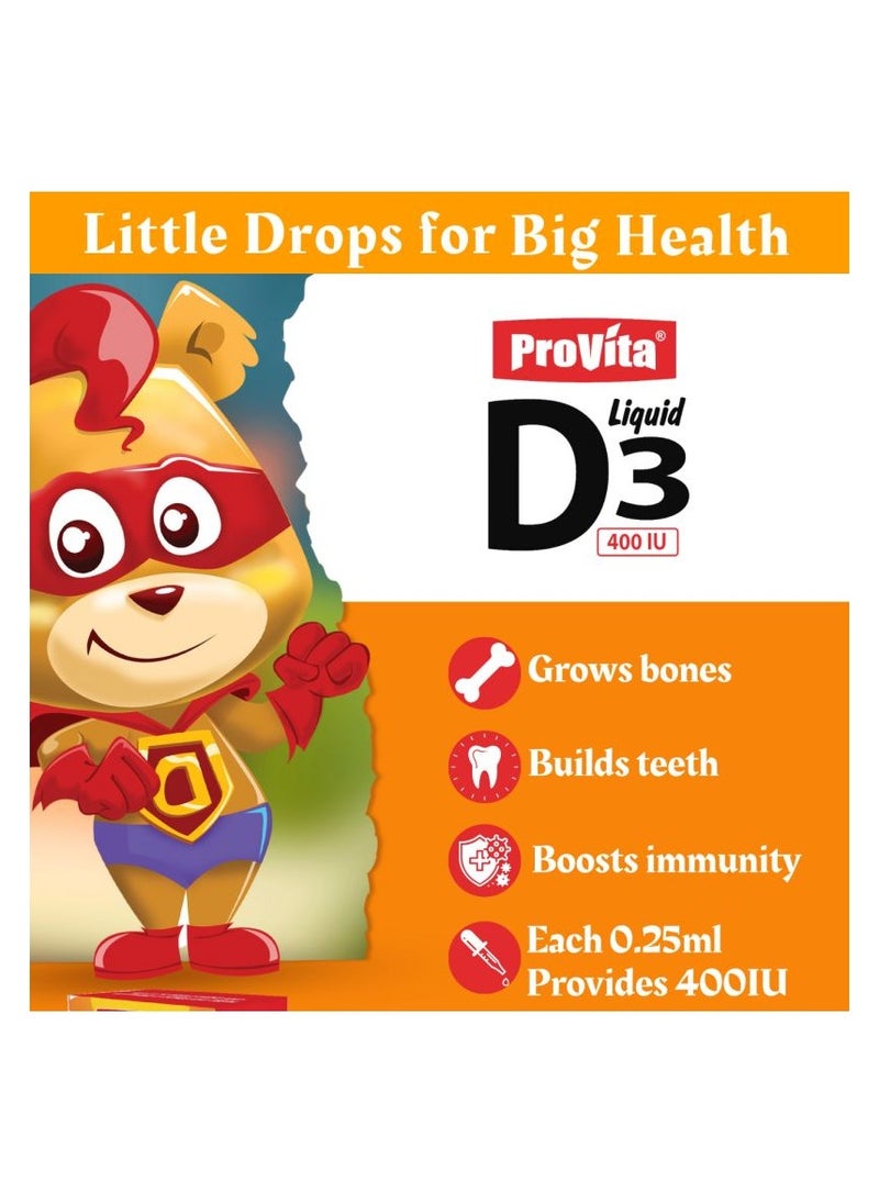 ProVita Vitamin D3 Liquid 400Iu 25Ml  - Image 2