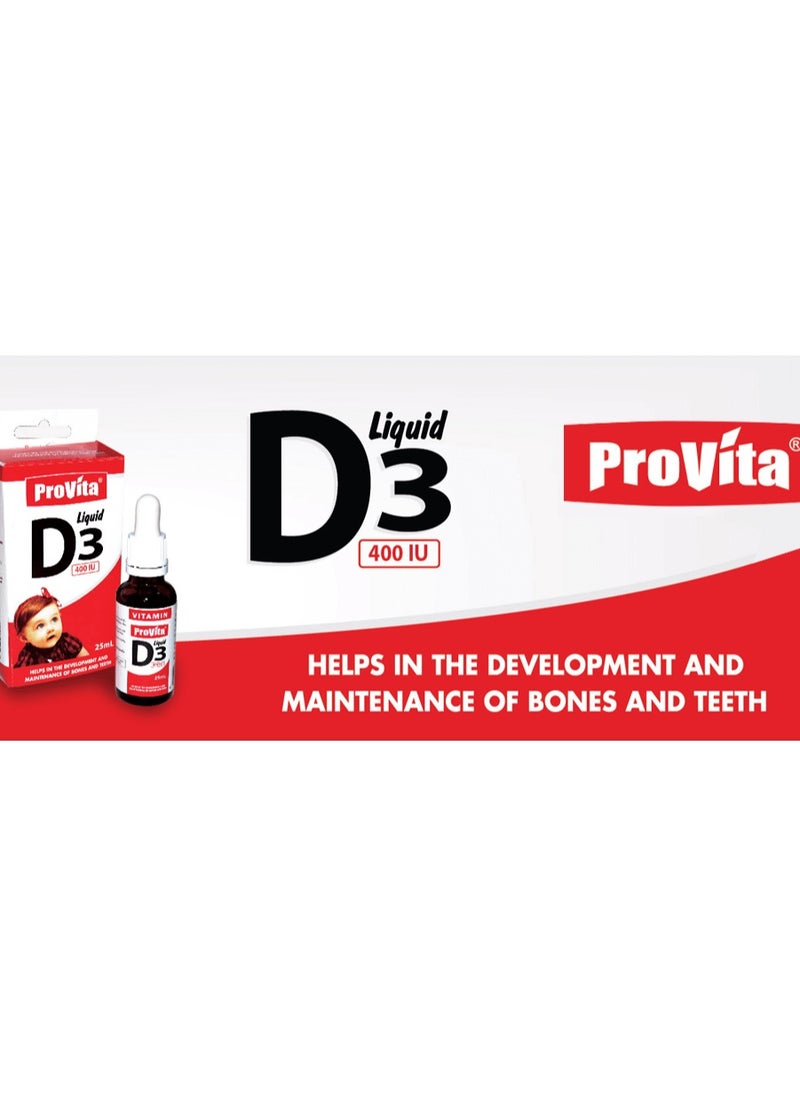 ProVita Vitamin D3 Liquid 400Iu 25Ml  - Image 3