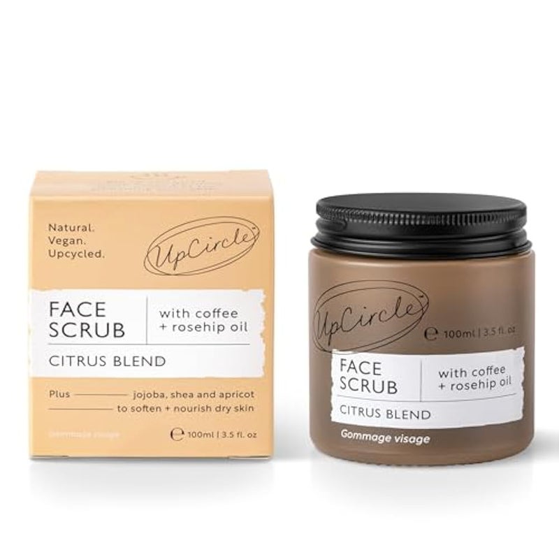 UpCircle Coffee Face Scrub - Citrus Blend For Normal + Dry Skin 100ml - Shea Butter, Coconut + Rosehip Oil - Natural, Vegan Face Exfoliator For Soft, Smooth Skin - Image 2