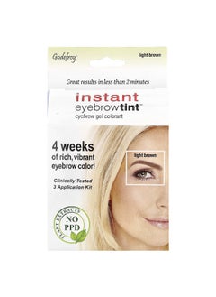 Godefroy, Instant Eyebrow Tint™, Light Brown, 3 Application Kit