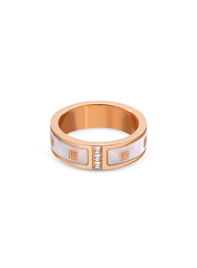 غاي لاروش خاتم فضة نسائي باللؤلؤ والكريستال مقاس