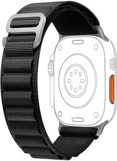 Generic Alpine Loop for Apple Watch 49mm 45mm 44mm 42mm Nylon Woven Ring with Sports G Hook Band Strap Compatible with iWatch Band Series Ultra 8 7 6 5 4 3 2 1 SE - Black