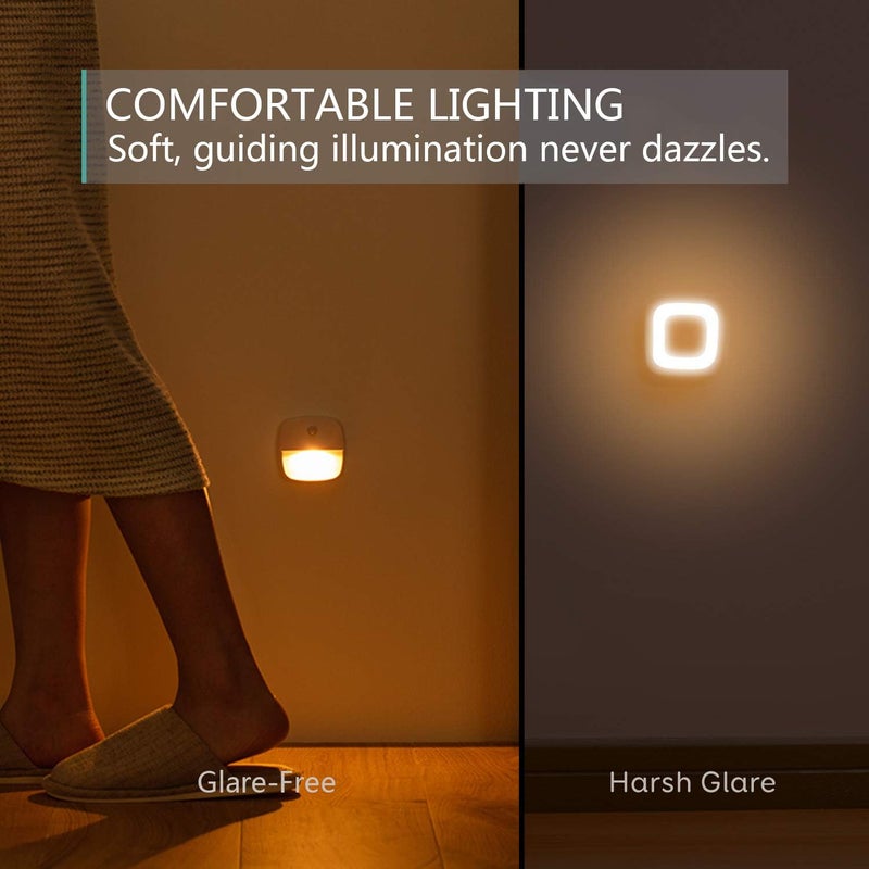 Womdee 3-Pack Stick-Anywhere Night Light, Warm White LED, Motion Sensor, Energy Efficient, Plastic, Minimalist Style - Image 2