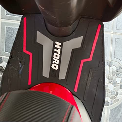 Ramanta Anti Skid Ntorq 125 Scooter Foot Mat Red Washable Rubber Scooter Anti-Slip Foot Mat Compatible for Ntorq 125, Race XP & 125 XT (1 PC, Rubber, Blck, Grey & Red Combi) - Image 5
