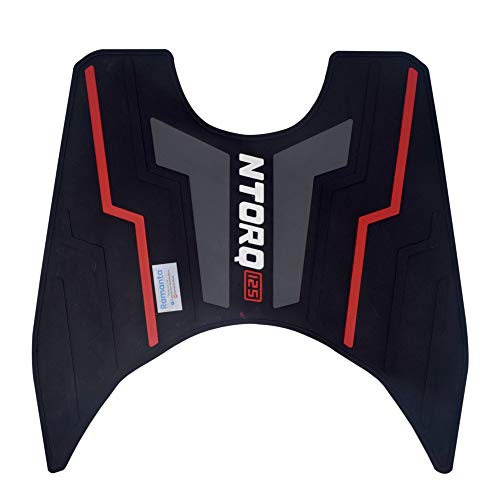 Ramanta Anti Skid Ntorq 125 Scooter Foot Mat Red Washable Rubber Scooter Anti-Slip Foot Mat Compatible for Ntorq 125, Race XP & 125 XT (1 PC, Rubber, Blck, Grey & Red Combi) - Image 1
