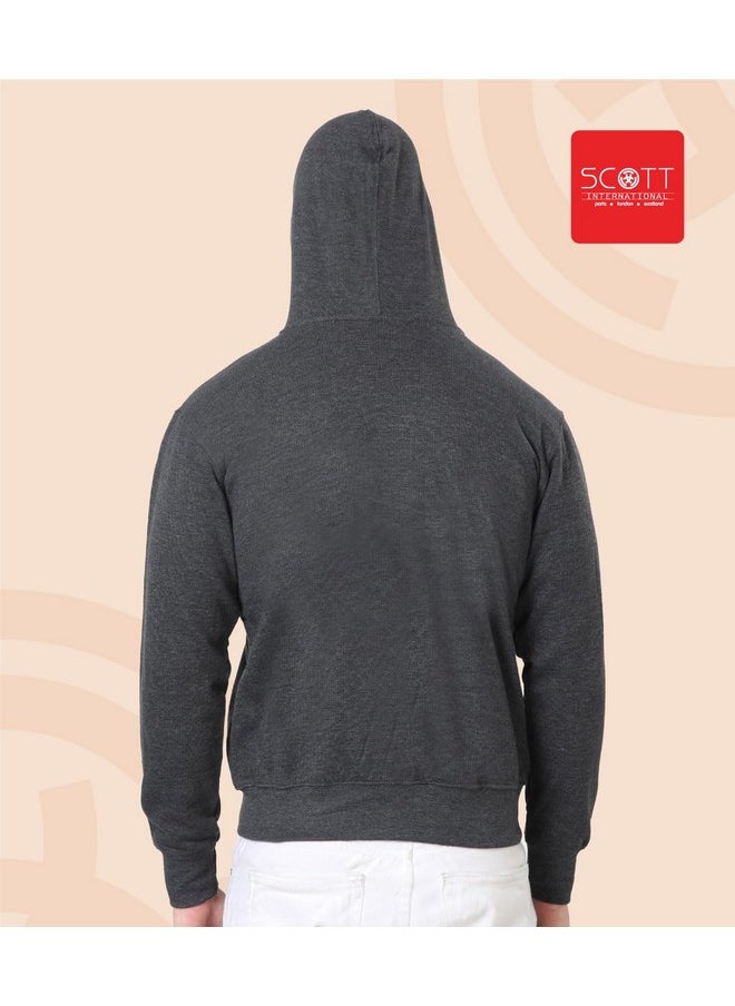 Scott International - Scott International Hoodies for Men Winter Jackets for Men Sports Jacket Gym Jackets for Men Cotton Sweatshirt with Zip Bike Jackets for Men Hoodies for Men Stylish Charcoal Grey - Image 1