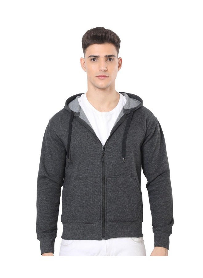 Scott International - Scott International Hoodies for Men Winter Jackets for Men Sports Jacket Gym Jackets for Men Cotton Sweatshirt with Zip Bike Jackets for Men Hoodies for Men Stylish Charcoal Grey - Image 1