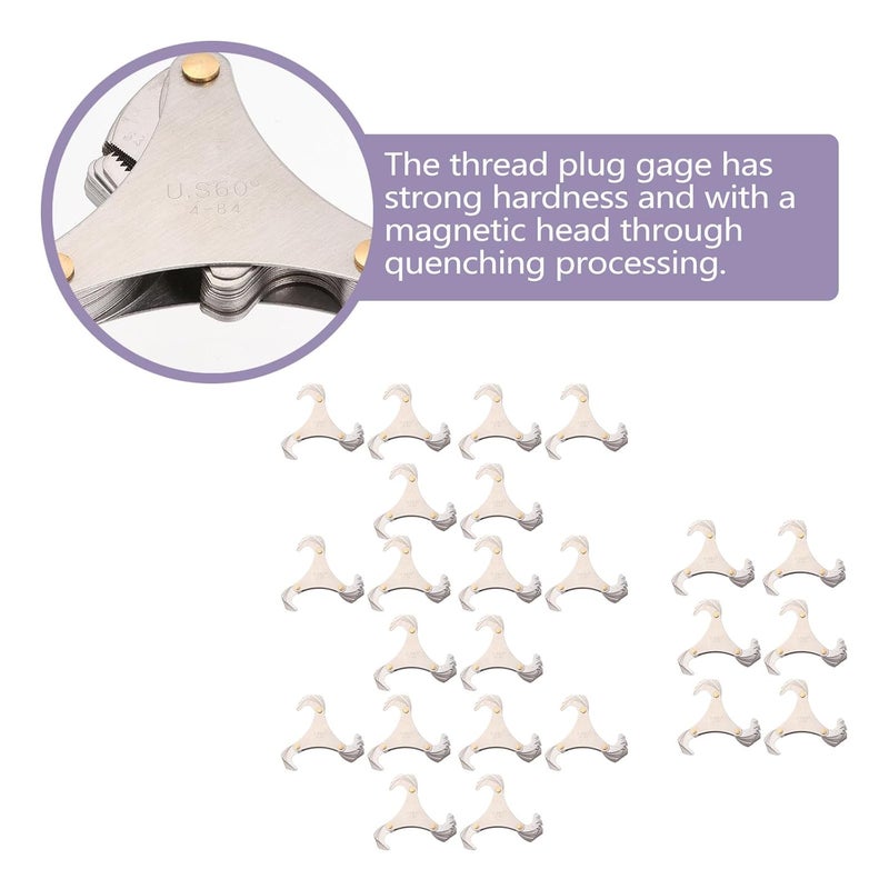 Stainless Steel American and Metric Thread Measuring Gauge 51pcs Screw Pitch Thread Plug Gage Inspection Industrial Use - Image 3