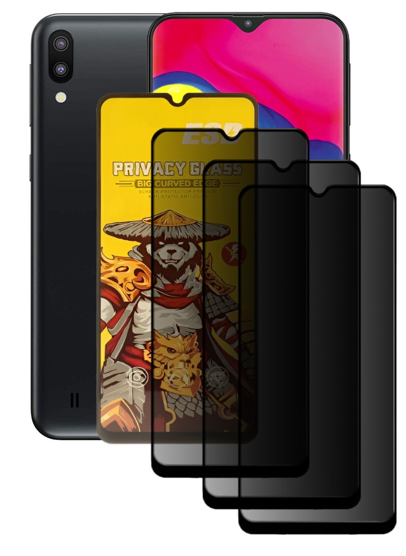 ESD 3 Pieces Tempered Dustproof Privacy Glass Screen Protector Compatible For Samsung Galaxy M10 - Image 1