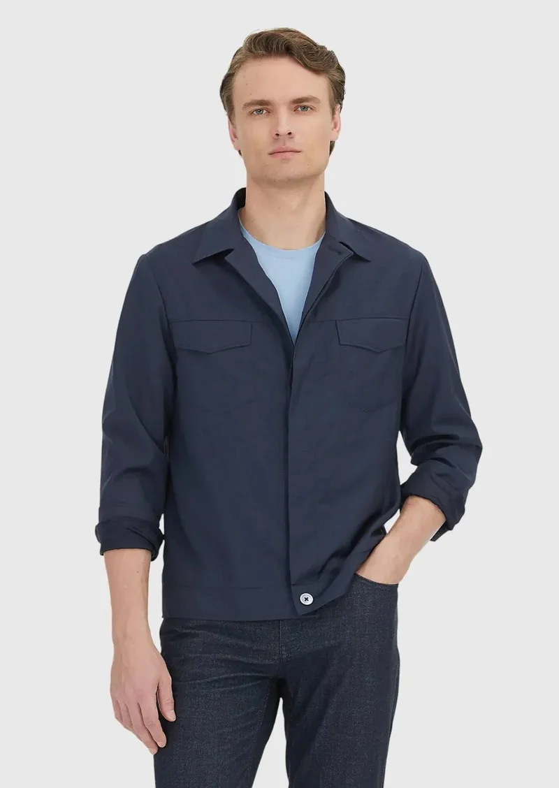 RAMSEY Navy Blue Shirt Jacket