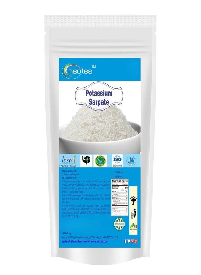 Neotea Potassium Sorbate Food Grade Preservative Powder | Helps Maintain Freshness in Food & Beverage Preparations | Multipurpose Ingredient for Baking, Beverages, Sauces & Homemade Recipes | 100% Pure | Resealable Pack 250 Gm - Image 1