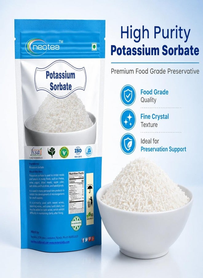 Neotea Potassium Sorbate Food Grade Preservative Powder | Helps Maintain Freshness in Food & Beverage Preparations | Multipurpose Ingredient for Baking, Beverages, Sauces & Homemade Recipes | 100% Pure | Resealable Pack 250 Gm - Image 2