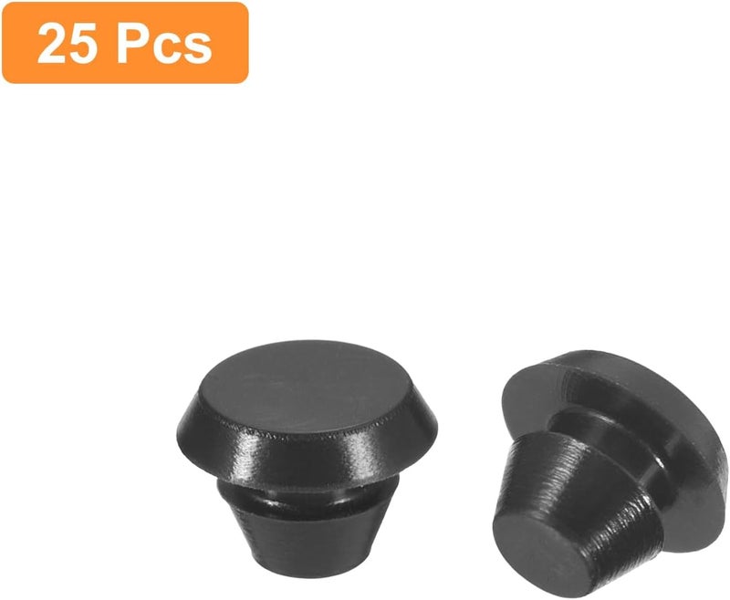 QUARKZMAN 25 Pieces Silicone Plugs, Round Rubber Plugs Snap into 5-5.5mm Holes, Waterproof Hole Plugs for Metal Pipe, Furniture End Caps, Black Inserts - Image 3