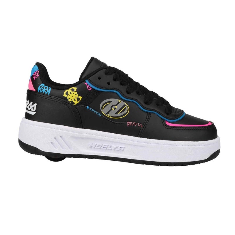 HEELYS Girls Rezerve Fn Guess Little Big KidAdult Wheeled Heel Shoe BlackCyanNeon Pink 5