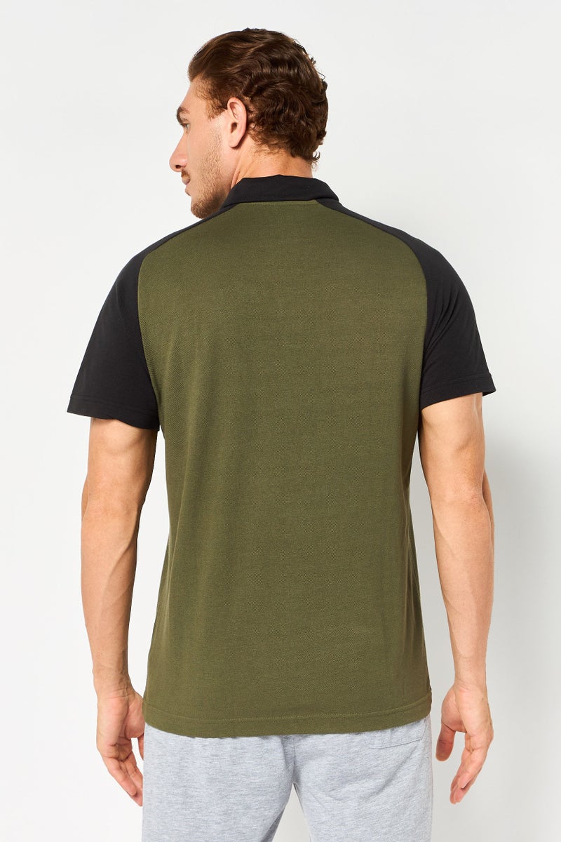 PUMA Men Sportswear Fit Short Sleeve Outdoor Polo Shirt, Olive - Image 3