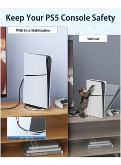 BUPY Vertical Stand for PS5 Consoles - Playstation 5 Slim Base Accessories  - Image 3