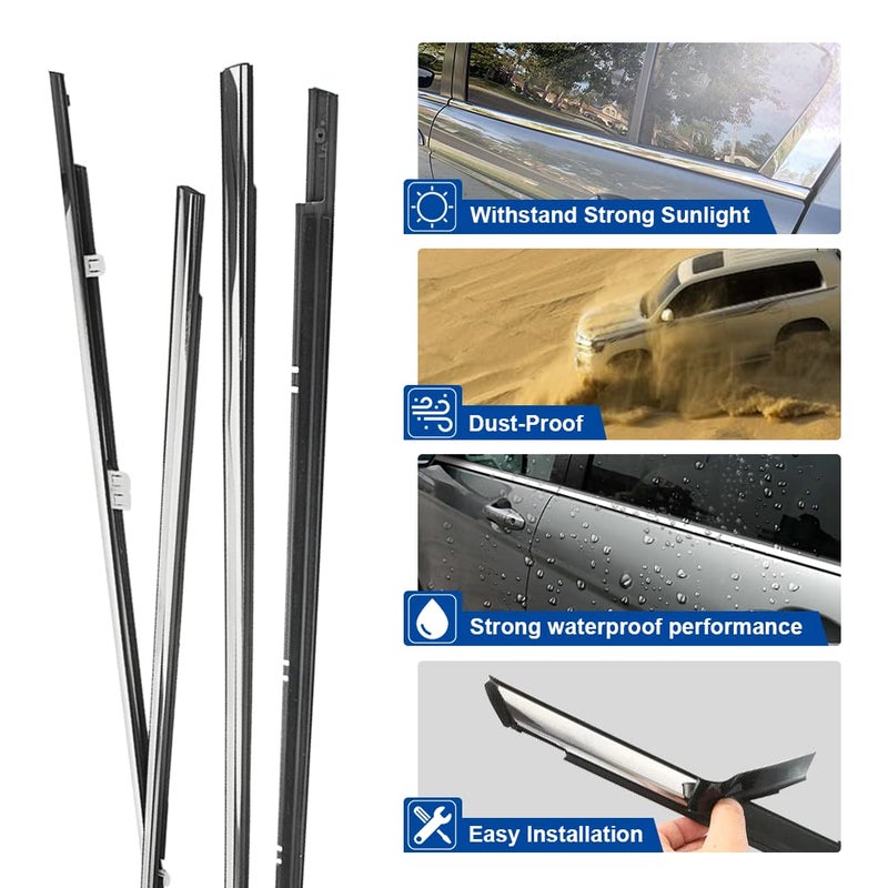 GZYF Auto Window Seal Weather Stripping, 4PCS Window Moulding Trim Seal Belt Weather Strip for Honda Accord 2008-2012, 4-Door Sedan,Replaces#72410-TA0-A01 72450-TA0-A01 72910-TA0-A01 72950-TA0-A01 - Image 3
