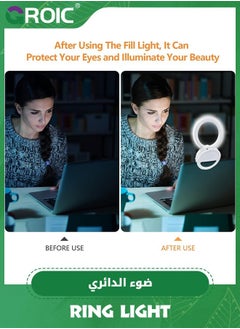 GROIC Ring Light for Laptop, Video Conference Lighting kit Zoom Meetings, 500mAh Battery Operated Portable Light, 3 Color Modes 3000K-7000K Dimmable Selfie Ringlight Phone/Computer/Makeup  - Image 4