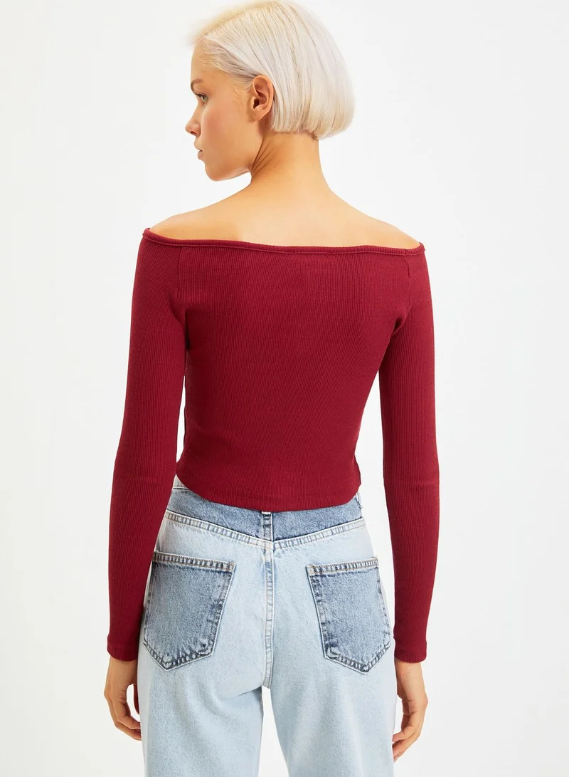 trendyol Bardot Knitted Top