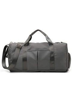 MahMir Gym Bag with Shoes Compartment, Sports Bag with Waterproof Pocket for Wet Towels, Travel Duffel Bag for Men and Women by MahMir Grey  - Image 2