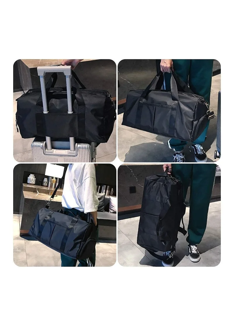 Mahmir Grey Gym Bag with Shoes Compartment, Sports Bag with Waterproof Pocket for Wet Towels, Travel Duffel Bag for Men and Women by MahMir Grey  | Best Price UAE