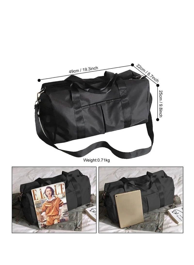 Mahmir Grey Gym Bag with Shoes Compartment, Sports Bag with Waterproof Pocket for Wet Towels, Travel Duffel Bag for Men and Women by MahMir Grey  | Best Price UAE