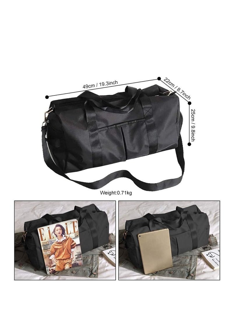 MahMir Gym Bag with Shoes Compartment, Sports Bag with Waterproof Pocket for Wet Towels, Travel Duffel Bag for Men and Women by MahMir Grey  - Image 3
