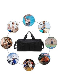 MahMir Gym Bag with Shoes Compartment, Sports Bag with Waterproof Pocket for Wet Towels, Travel Duffel Bag for Men and Women by MahMir Grey  - Image 5