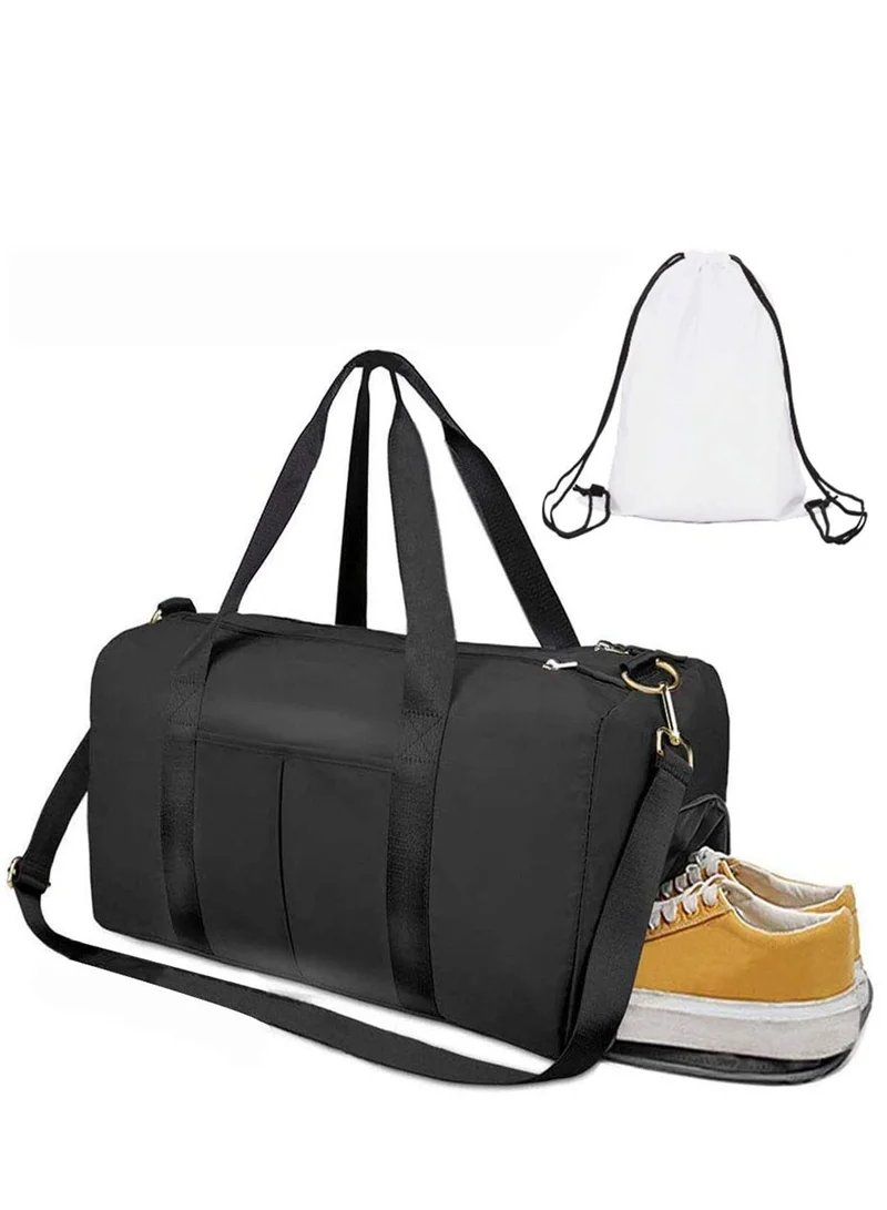 Mahmir Grey Gym Bag with Shoes Compartment, Sports Bag with Waterproof Pocket for Wet Towels, Travel Duffel Bag for Men and Women by MahMir Grey  | Best Price UAE