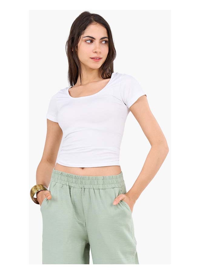 Clue Round Neck Cropped Top  - Image 1