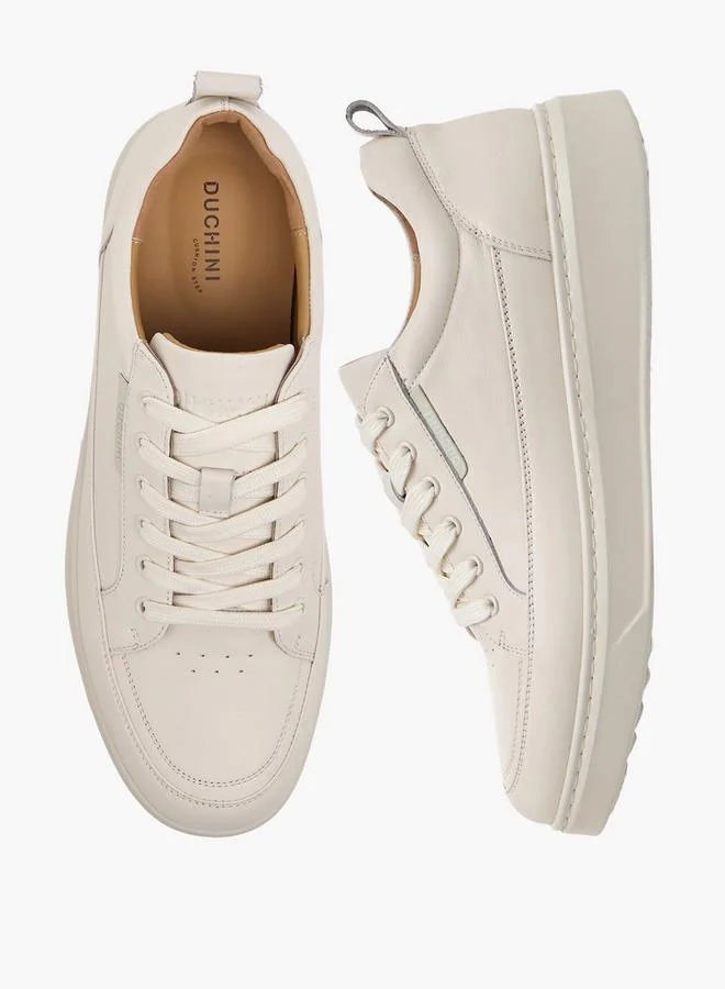 Duchini Men Lace-Up Leather Ankle Sneakers